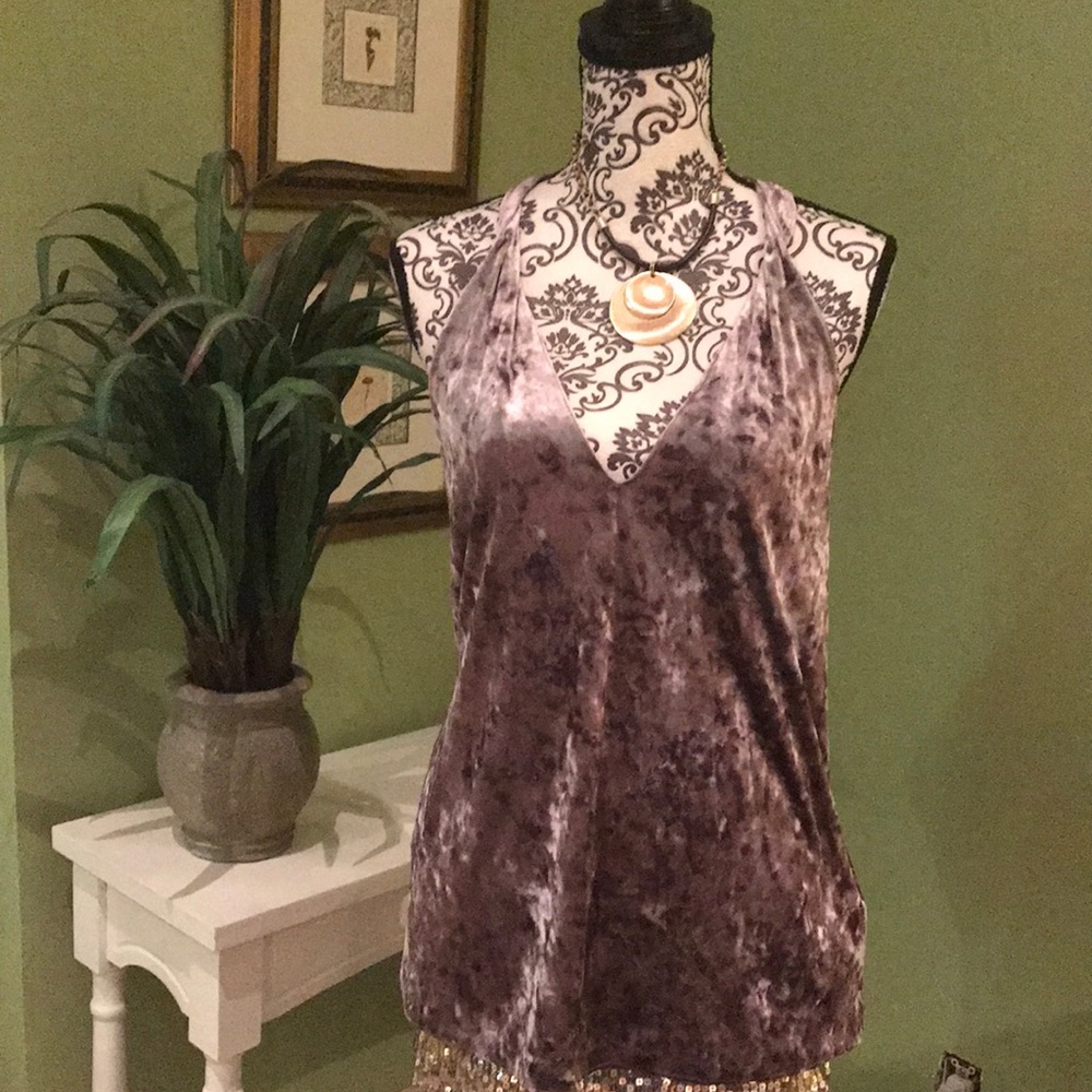 Gorgeous grey crushed velvet halter